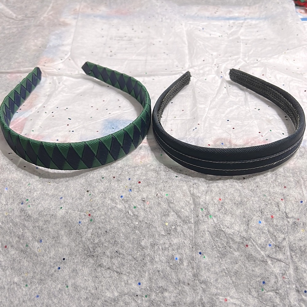 🌺2 Fabric Headbands Blue and Green & blue